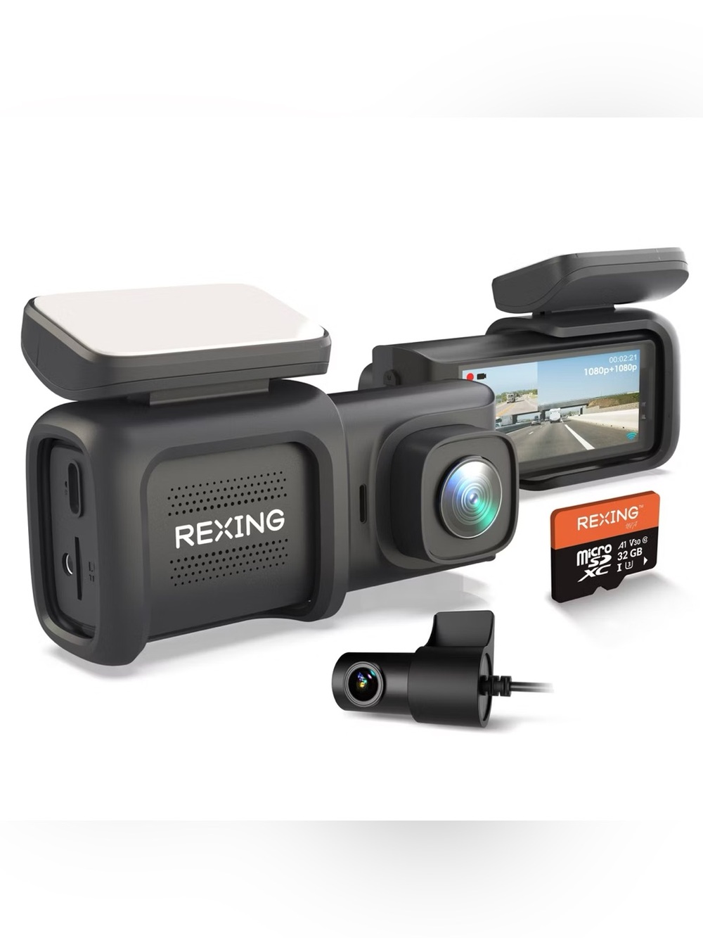 NEW Rexing DT2 Dual Channel 1080p Front and Rear Dash Cam